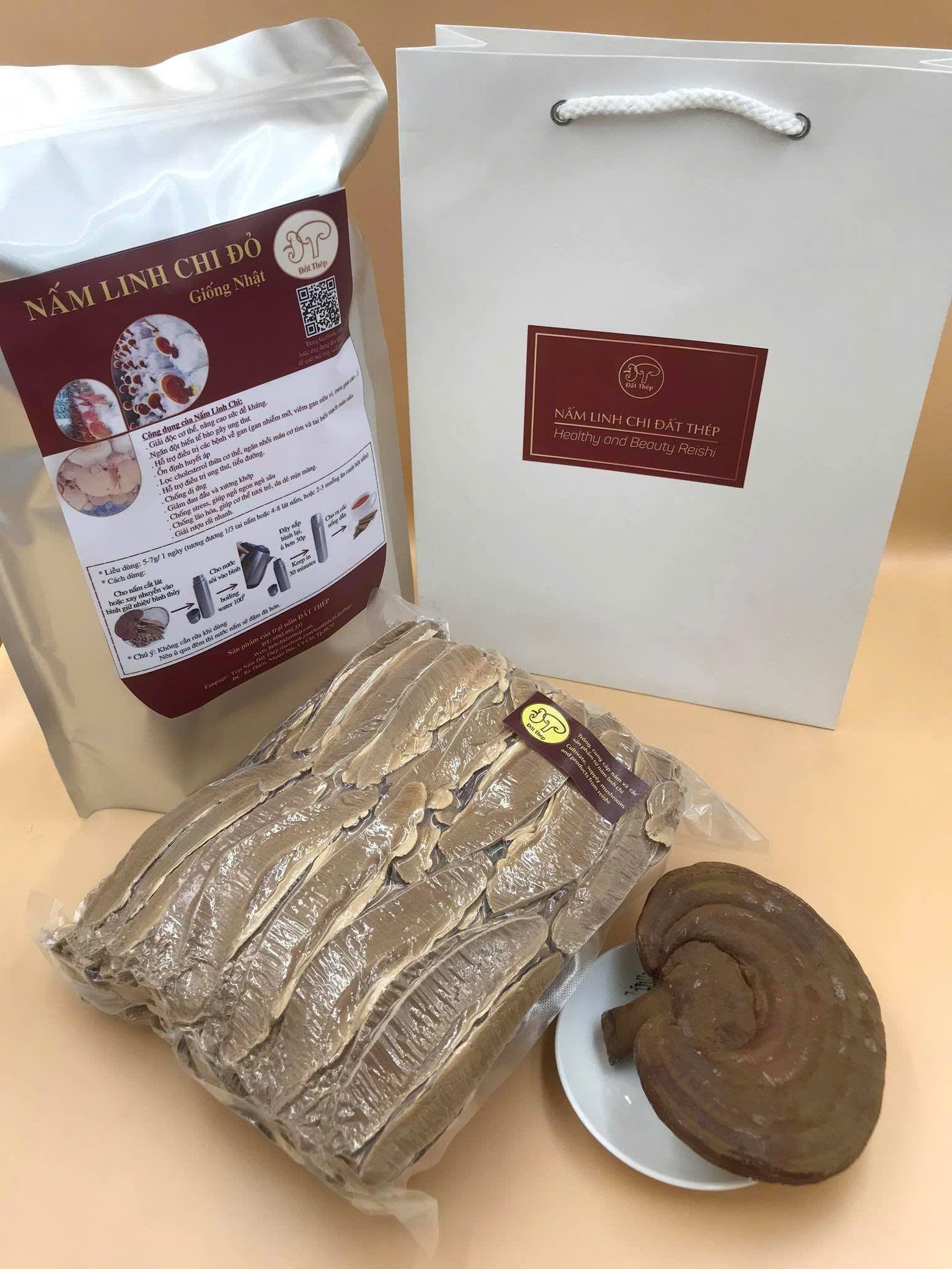 Linh Chi Đỏ giống Nhật cắt lát (500g)