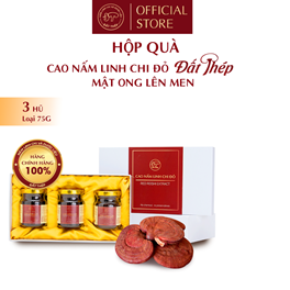 Cao linh chi mật ong lên men - Hộp 3 hũ (75gr/hũ)