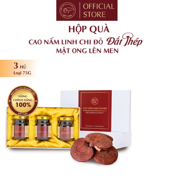 Cao linh chi mật ong lên men - Hộp 3 hũ (75gr/hũ)